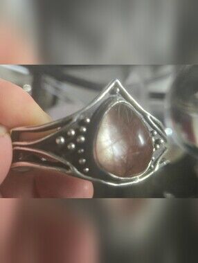 Acid Queen Jewelry Rutilated Quartz Sterling Silver Bracelet Cuff